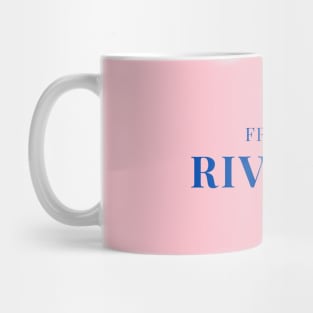 French Riviera Simple Blue Text Design Mug